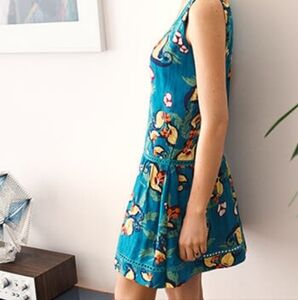 NEW Comptoir‎ Des Cotonniers linen silk blend tropical jungle sleeveless dress M